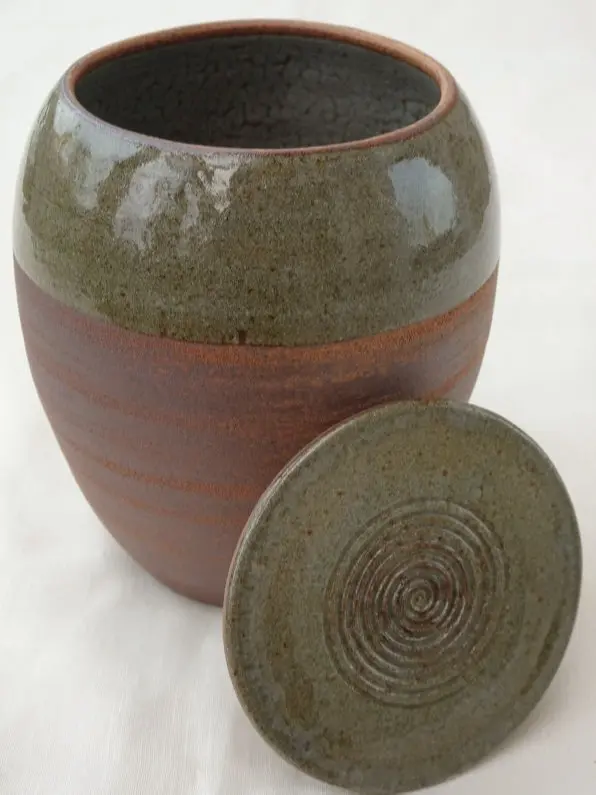 pot à vrac ou  thé émail cendre de chêne