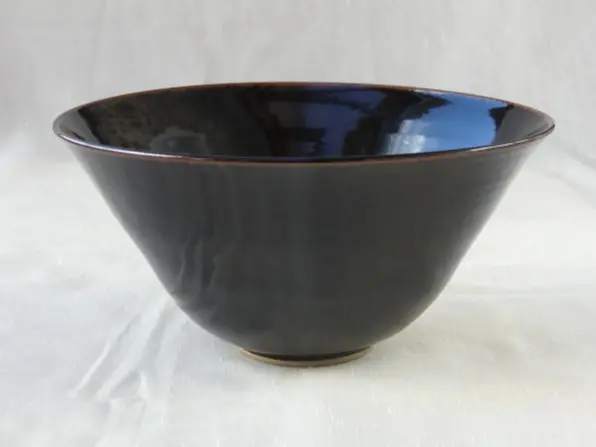 saladier émail tenmoku reflets bleus