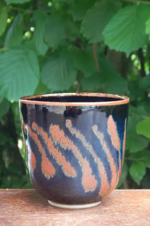tasse kaki sur tenmoku